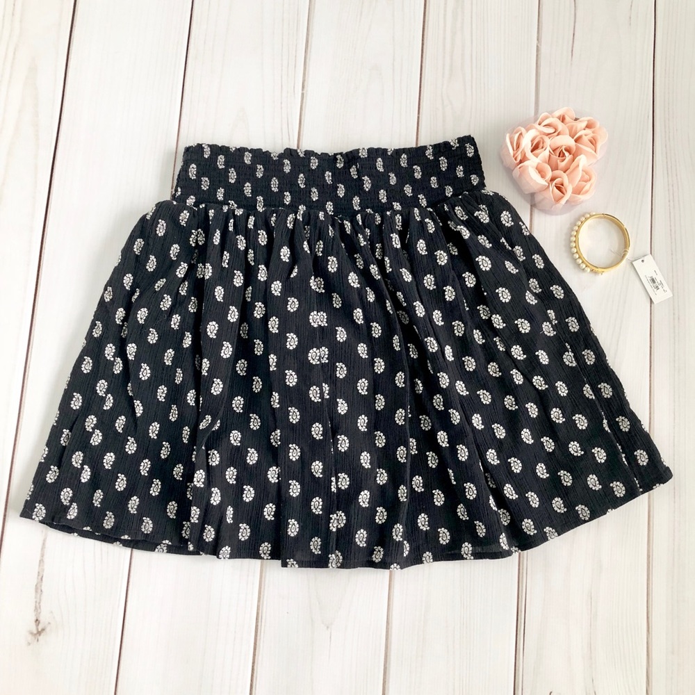Black and White Paisley Skirt